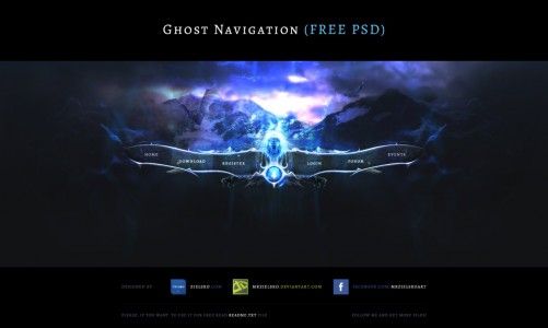 Ghost Navigation - Free PSD by Zielsko