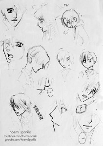 Manga szkice twarzy by noemisparkle