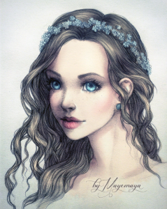 Flowers In Her Hair by Mayemaya