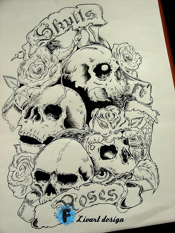 Skulls n Roses na koszulki Livart Design