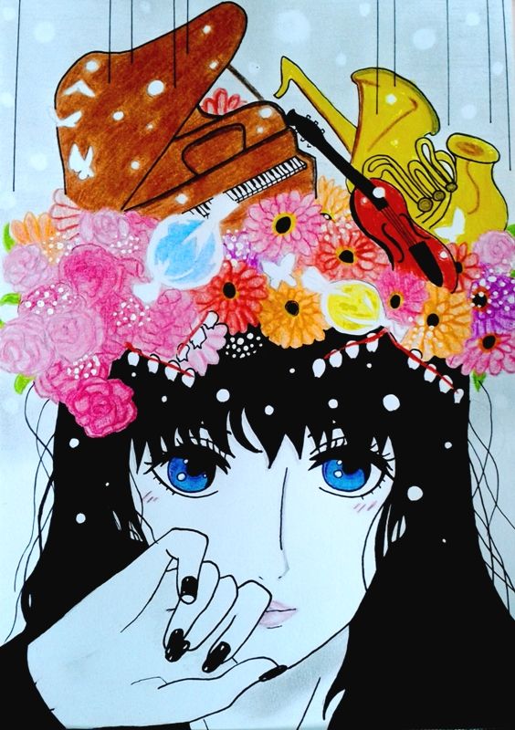 Girl and flowers