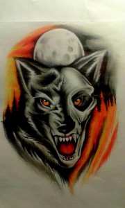 wolf tattoo design by mpm95