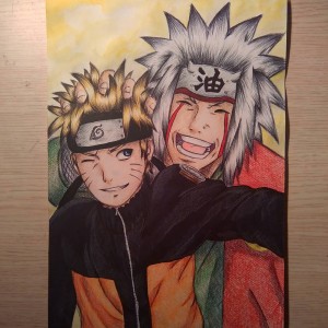 Naruto and Jiraya by Olinek